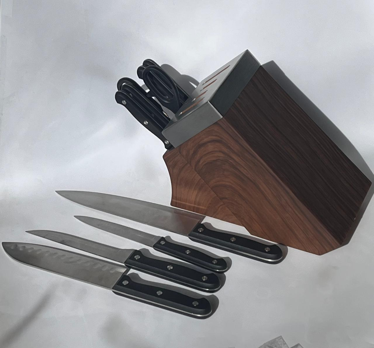 Set de Cuchillos Chef’s Edge 10 Piezas – Acero Inoxidable con Soporte Afilador Incorporado